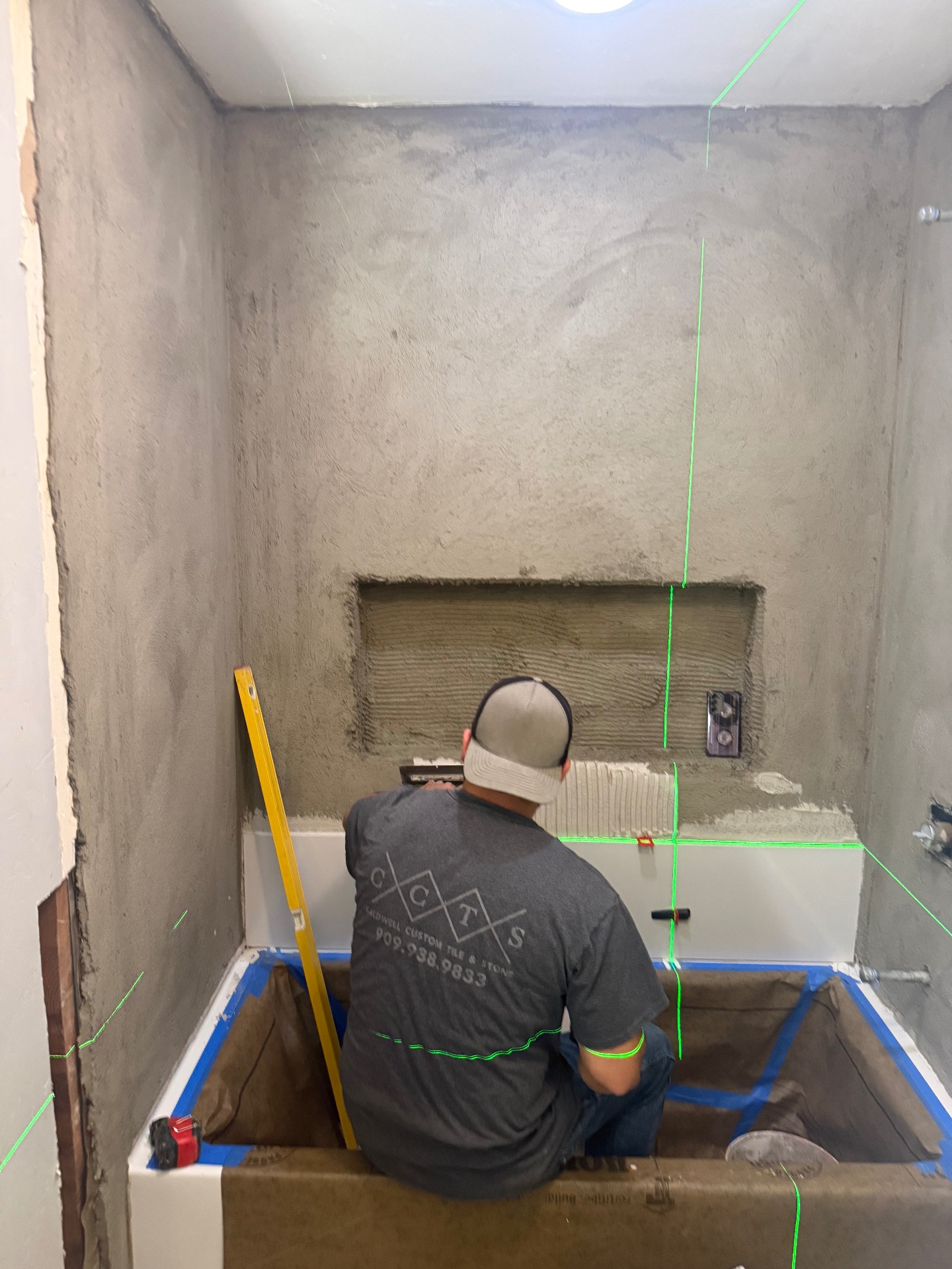 MVW General Contractors — Shower Surround In Progress