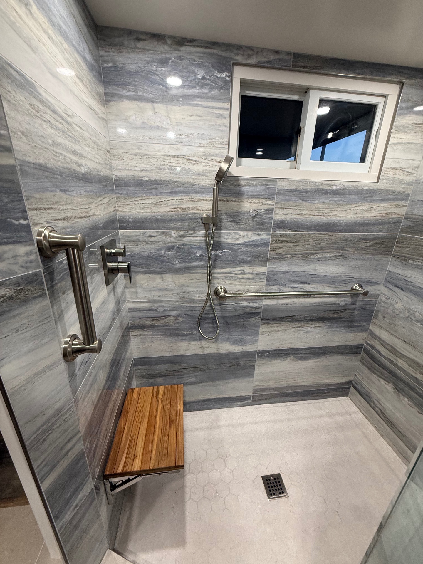 MVW General Contractors — Marble Walk-In Shower